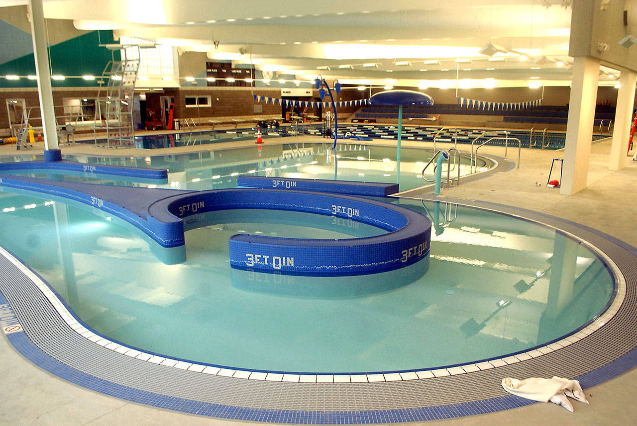 The Shore Aquatic Center in Port Angeles, shown last week, will reopen for swimming Saturday, Oct. 24, 2020. (Keith Thorpe/Peninsula Daily News)