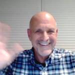 Keith Larkin waves in a screenshot photo to participants of the Sequim city councils Oct. 26, 2020, meeting after he was appointed and sworn in.