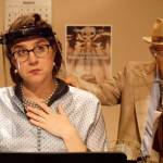 Ashley Kramer performs the little girl Teenie, one of her many supporting actor roles in the classic Fibber McGee and Molly series. (Photo courtesy of Olympic Theatre Arts)