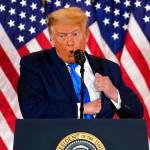 Donald Trump speaks in the East Room of the White House early Wednesday, Nov. 4, 2020, in Washington. Trump is the first incumbent president to lose reelection since Republican George H.W. Bush in 1992. (AP Photo/Evan Vucci)