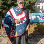 Robert Sokol, U.S. Air Force veteran, holds the quilt that was recently made for and presented to him by the North Olympic Peninsula Quilts of Valor group. (Photo courtesy of Christopher Bates Photography)