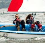 From left, Cedric Wesley Keneipp and Mallory Hood, both of Bellingham, sail in Bellingham Bay. They are part of Barely Legal Racing, a team of 19- to 22-year-olds that plan to compete in the Race to Alaska in 2021.
