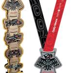 The Port Angeles Marathon Association partnered with the Lower Elwha Klallam Tribe and the Jamestown SKlallam Tribe to create the 2021 medals for the Run the Peninsula series. (Port Angeles Marathon Association)