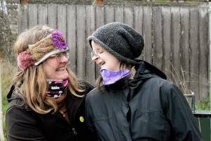 Beverly Michaelsen, left, and her daughter Kaiya Lily Hubbard are ready to start a new chapter. They have put their shop, the Wandering Wardrobe, up for sale. (Diane Urbani de la Paz/Peninsula Daily News)