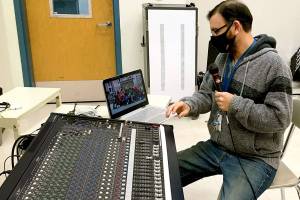 Port Townsend High School Orchestra teacher Daniel Ferland will engineer this Saturday's virtual concert.  photo courtesy Port Townsend High School