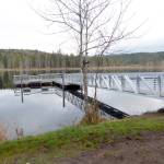 The new Lake Leland fishing pier is open to the public after a construction project by the state Department of Fish and Wildlife. Quilcenes Ward Norden notes the new pier is much wider than the old pier and extends out in the lake about another 20 feet which should improve fishing opportunities. (Photo courtesy of Holly Bauman)