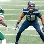 Seattle Seahawks linebacker K.J. Wright is pictured during the first half of an NFL football game against the New York Jets, Sunday, Dec. 13, 2020, in Seattle. The Seahawks won 40-3. (AP Photo/Stephen Brashear)