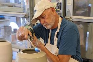 Pottery by the late Tom Weston, along with a trio of jewelry artists, will be the Blue Whole Gallery’s “Power of Art” exhibit in January. Submitted photos