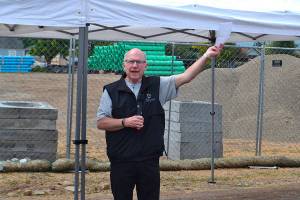 Sequim City Council member Dennis Smith, seen in 2019 at a groundbreaking for the West Fir Street Rehabilitation Project, announced his resignation Friday due to personal reasons. (Matthew Nash/Olympic Peninsula News Group)