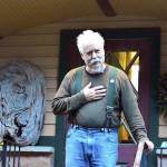 Doug Milholland of Port Townsend invites people to join him in ringing bells, playing instruments and singing at noon Friday in support of the U.N. Treaty on the Prohibition of Nuclear Weapons, which enters into force that day. (Diane Urbani de la Paz/Peninsula Daily News)