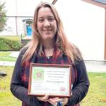 Katrina Matumeak, of the Crescent School, with her Isabel Whitfield/Naddy mini-grant.