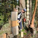 Jonah Trople of Port Townsend, working with wood outside his studio, has been chosen to create sculptural art markers for the citys designated Creative District. (Port Townsend Main Street Program)