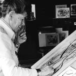 A 1978 photo taken by Esther Webster’s longtime friend Gunnar Fagerlund shows the artist at work in her home. The same room now houses a gallery where her work will be exhibited later this month. Submitted photo