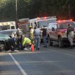 The collision occurred about 11 a.m. Wednesday near mile post 2.5 on La Push Road. (Lonnie Archibald/For Peninsula Daily News)