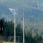 Keith Thorpe/Peninsula Daily News
The Bonneville Power Administration's transmission line, seen from west Port Angeles, runs to a substation in Sappho where it connects to Clallam PUD lines to customers on the West End