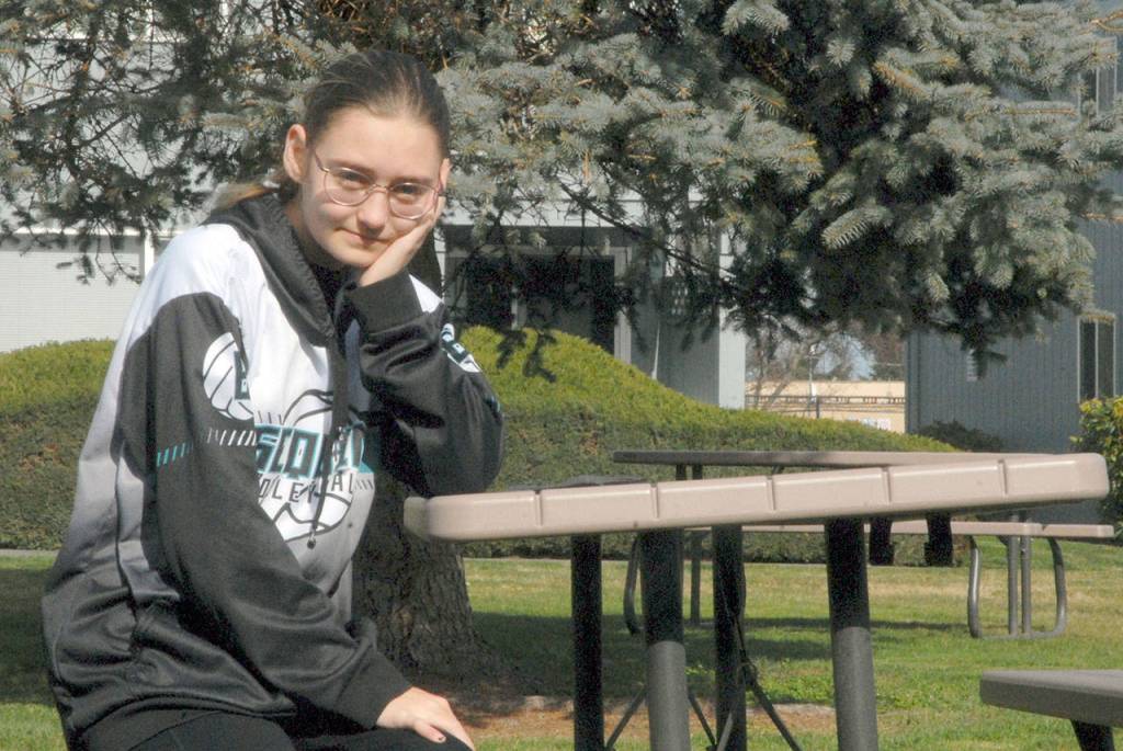 River Jensen, recipient of the award in the youth category, for years has made thousands of Christmas gift bags for people in need. (Keith Thorpe/Peninsula Daily News)