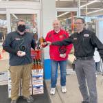 Cheers to winners Toasting each other with Bedfords Sodas are, from left, Ryan Gedlund of Swains General Store, Ed Bedford, creator of Bedfords Sodas and Don Droz of Swains after Swains and Bedford were presented with the 2021 Legacy Awards. Not pictured is Tim Tucker, Port Angeles Chamber of Commerce president, who presented the awards. The Port Angeles Chamber of Commerce Legacy Awards began in 2020 and are awarded to an organization and an individual who have built impressive and positive legacies for our community, said Marc Abshire, chamber executive director. Last years winners were Black Ball Ferry Line and, posthumously, Jim Moran. (photo by Port Angeles Chamber of Commerce)