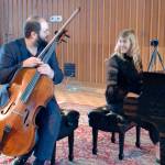 Marika Bournaki and her husband Julian Schwarz, a Port Angeles Symphony guest soloist, together offer a recital of music by Beethoven, Fauré and others this Saturday via the symphonys YouTube channel. (Photo courtesy of the Port Angeles Symphony)