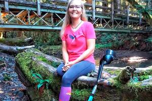 Photo courtesy of Colton McCoy
Port Angeles amputee Dana Lawson is a survivor of multiple bouts of cancer and domestic violence. She plans to compete in the North Olympic Discovery Marathon in June to raise awareness for her group Unbounded Horizons, which helps domestic violence survivors heal through nature.