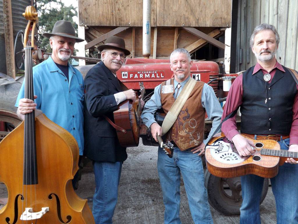 FarmStrong  from left, John Pyles, Jim Faddis, Cort Armstrong and Rick Meade  will give a live-streamed concert this Friday from Studio Bob in downtown Port Angeles. (Photo courtesy of FarmStrong)