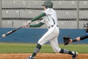Keith Thorpe/Peninsula Daily News
Port Angeles' Landon Seibel bats in the third inning on Saturdays game against North Mason at Port Angeles Civic Field.