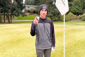 On March 21, Port Angeles junior golfer Phoenix Flores, 13, made a hole-in-one at the second hole of the Sunland Golf and Country Club. Flores hit his shot from 145 yards out with a 9 iron and a Callaway ball. (Sunland Golf and Country Club)