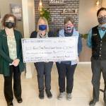 The Port Angeles branch of 1st Security Bank recently donated $2,500 to First Step Family Support Center. The Port Angeles-based nonprofit promotes the healthy development of children and families on the North Olympic Peninsula by building strong families. Some of its services include maternity support, parental coaching and assistance, and drop-in centers that help with clothing, diapers, formula, access to phones and other services. Pictured, left to right, are Elisa Simonsen, Venita Lynn, Kathy Murphy Carey and Tyrone Beatty.