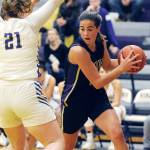 Sequim freshman Hope Glasser, right, will be counted on heavily by the Peninsula College womens basketball team this season. (Conor Dowley/Olympic Peninsula News Group)