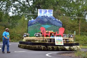 Locals can view the 2021 Sequim Irrigation Festival royalty float reveal at 4:45 p.m. Saturday from the festivals website, www.irrigationfestival.com. Last years float, pictured here, was used only for the 2020 Kickoff Dinner and Grand Parade/Procession due to the pandemic. (Matthew Nash/Olympic Peninsula News Group)