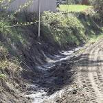 Maintenance crews from the state Department of Transportation replaced damaged guardrail and repaired some of the ditches Monday along the eastbound U.S. Highway 101 offramp to state Highway 117 in Port Angeles. The road was closed through the afternoon as drivers followed a detour via South Airport Road and West Lauridsen Boulevard. (Washington State Department of Transportation)