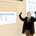 Port Townsend Marine Science Center Executive Director Janine Boire plans to welcome the public back to the center starting Saturday at the Fort Worden-based aquarium. The center will be open Saturdays and Sundays with reservations beginning this weekend. (Zach Jablonski/Peninsula Daily News)