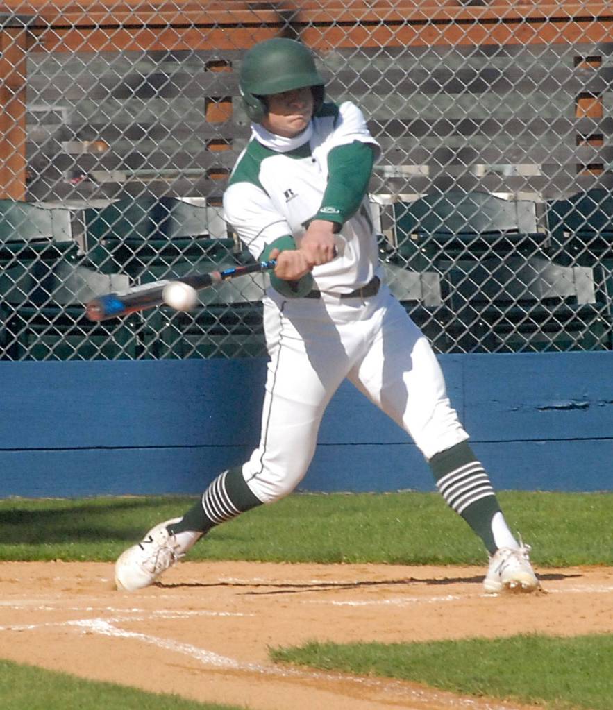 Port Angeles Jake Feiton bats in the second inning against North Kitsap on Tuesday in Port Angeles. (Keith Thorpe/Peninsula Daily News)