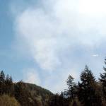 Smoke rises from a wildland fire on Department of Natural Resources land north of Lake Sutherland on Tuesday. (Keith Thorpe/Peninsula Daily News)