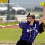 Sequim's Lainy Vig pitches during the Wolves' 6-2 win over North Kitsap on Wednesday. (Michael Dashiell/Olympic Peninsula News Group)