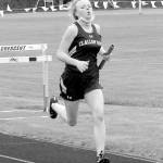 Keith Thorpe/Peninsula Daily News
Clallam Bay's Madison Pilatti sprints to the finish as anchor of her 4x200 relay team on Friday at Crescent High School.