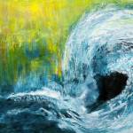 Sally Pfaff uses acrylics to portray water interacting with landscapes.