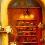 "Olive Oil Shop in Pienza" is one of the works of art by Stephanie K. Johnson featured at the Port Townsend Gallery this month.