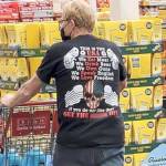 Mayor William Armacost's T-shirt worn during a recent shopping trip has been posted on a variety of Facebook sites. The PDN has blurred a profane word on the shirt. It is not known who took the photo that has prompted many social media comments and letters to the editor.