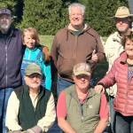 Olympic Universalist Unitarian Fellowship friendship garden construction team; back row, from left to right: Kevin Duffy and Nancy Duffy, Phil Zenner and Tom Massey; front row, from left to right: Brian Berardo, Lou Foldoe and Rose Prestipino.
