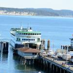 Though Washington State Ferries asks motorists not to idle while awaiting the boat, the practice persists at terminals such as the one in Port Townsend. (Diane Urbani de la Paz/Peninsula Daily News)