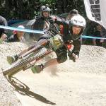Payden Salliotte of Medford, Ore., competes in the Cat 2 13-14 race at the return of the Northwest Cup at Dry Hill west of Port Angeles. (Dave Logan/for Peninsula Daily News)