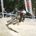 Payden Salliotte of Medford, Ore., competes in the Cat 2 13-14 race Sunday at the return of the Northwest Cup at Dry Hill west of Port Angeles. (Dave Logan/for Peninsula Daily News)