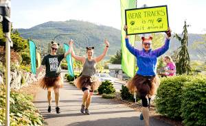 Members of the Bear Tracks team compete at the third Frosty Moss Relay Race on Saturday. A total of 44 teams competed in this weekends event held by Peninsula Adventure Sports. (Matt Sagen/Cascadia Films)
