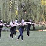 Ling Huis Dance students, from left, Jeannette Patric, Maeve Kenney, Anabel Moore, Maggie Emery and Matia Reimnitz, mark the end of the school year with a performance Friday in Port Townsends Chetzemoka Park. (Diane Urbani de la Paz/Peninsula Daily News)