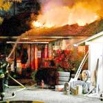 Clallam County Fire District 2
A late Monday evening blaze that firefighters said appeared to begin on the exterior of the building destroyed a home on West U.S. Highway 101 when the residents were not home.