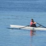 Linda Ward of Port Townsend is among several solo participants in the Seventy48, the 70-mile, human-powered boat race starting tonight in Tacoma. This will be her first time as a solo participant with her Winged Maas Aero rowing shell. (Diane Urbani de la Paz/Peninsula Daily News)