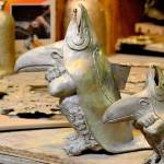 Tom Jays iconic Witness sculptures live inside Sara Mall Johanis studio in Chimacum. (Diane Urbani de la Paz/Peninsula Daily News)