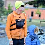 Ken Deem of Tacoma, with his daughter Lucy, 6, prepared to put his Maas 24 rowboat into Port Townsend Bay on Monday morning. Having placed second in the Seventy48 race on Saturday, he joined the WA360, a 360-mile spin around Olympia, Bellingham, Point Roberts and back to Port Townsend. (Diane Urbani de la Paz/Peninsula Daily News)