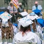 Steve Mullensky/for Peninsula Daily News

Mortar board art display on Chimacum graduating seniors during a ceremony at Memorial Field on Saturday in Port Townsend.