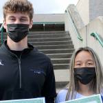 2021 Marketing Student of the Year Chase Cobb, on left, and 2021 Business Student of

the Year Abby Sanders.